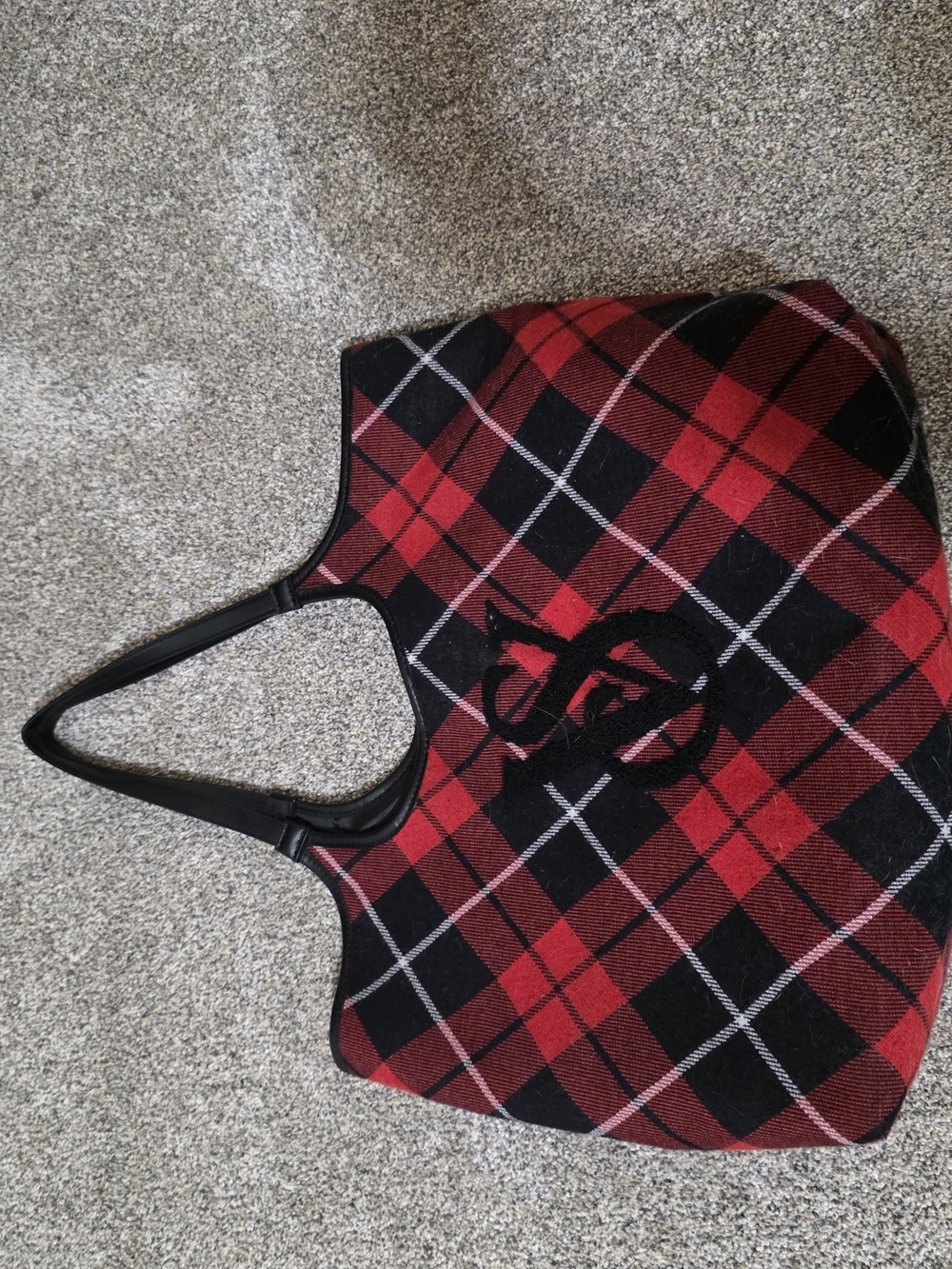 Red and Black Plaid Women's Tote Bag VS